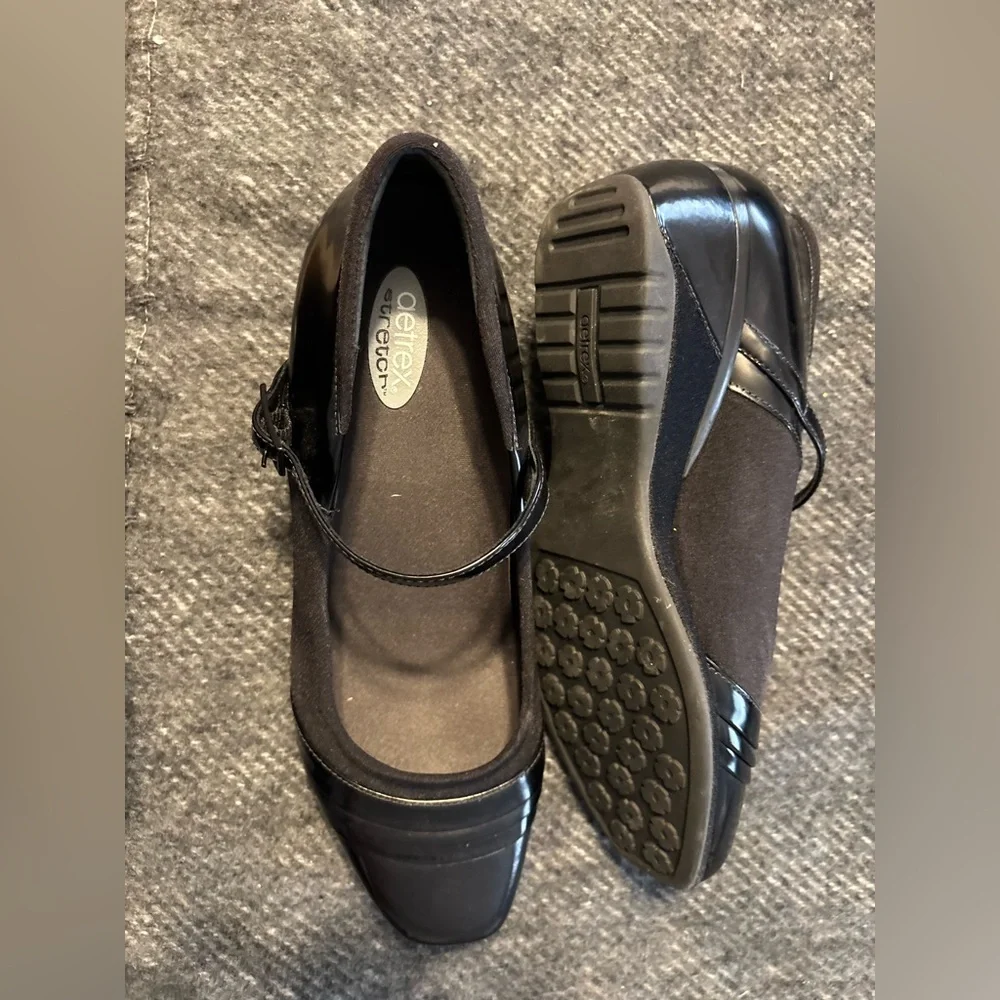 Aetrex Mary Janes Women’s Black Leather Casual Comfort Shoes Size 9